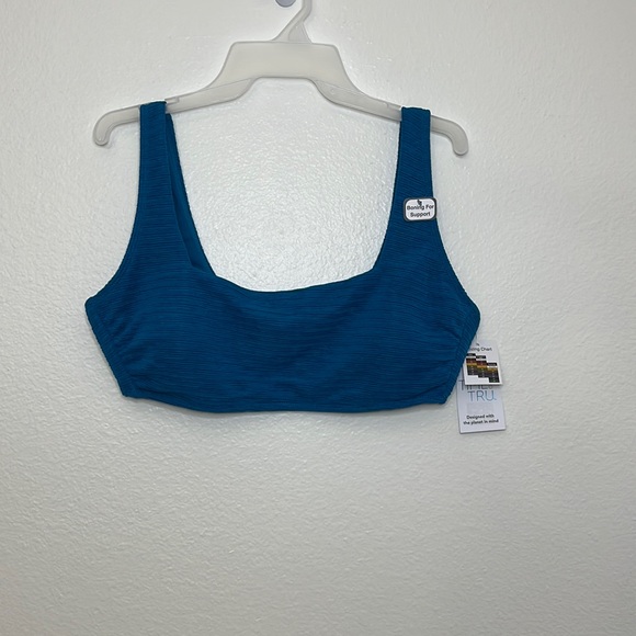 Time & True Women’s Textured Boning for Support Bikini Top Sz L(12-14) Blue - Picture 3 of 11